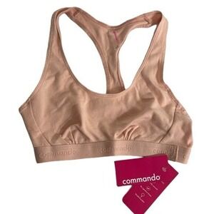 COMMANDO Bralette  XS Apricot Pima Cotton Blend Micro Rib Racerback‎ NWT
